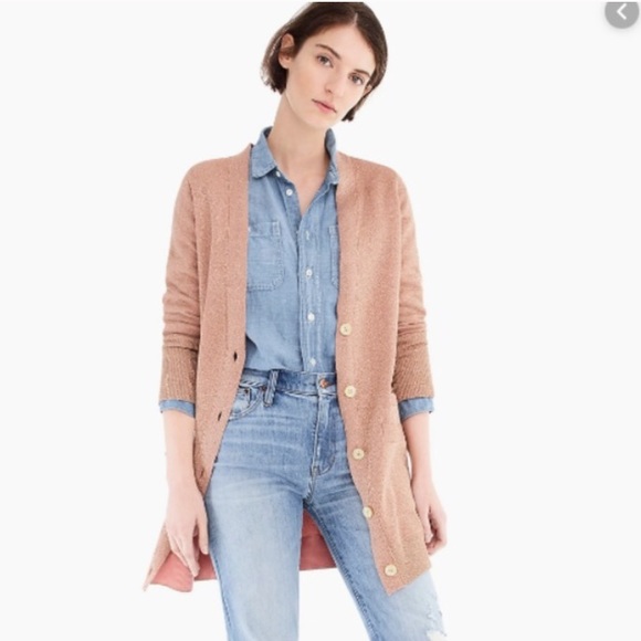 J.Crew Collection pretty rose double knit lurex cardigan - Picture 5 of 16